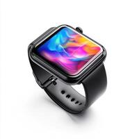 Colorful smartwatch design featuring vibrant display with modern aesthetics for tech enthusiasts photo