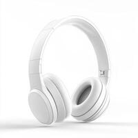 White wireless headphones showcasing modern design and comfort suitable for music lovers and professionals photo
