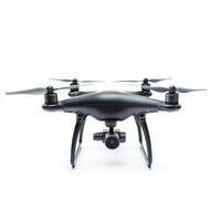 High-tech black drone with four propellers designed for aerial photography and videography photo