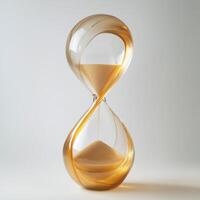 Unique twirling hourglass design showcasing flowing sand, symbolizing the passage of time in a modern aesthetic photo