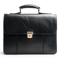 Elegant black leather briefcase showcasing craftsmanship and functionality for professionals and students photo