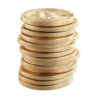 Stacked gold bitcoin coins showcasing the cryptocurrency's value and digital finance potential photo