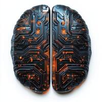 Futuristic brain design combining technology and neuroscience in a modern art concept photo