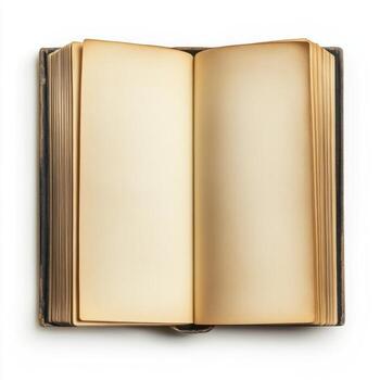 Blank pages invite creativity and inspiration in an open book awaiting new stories and ideas to be written photo