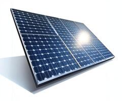 Solar panels absorbing sunlight in a renewable energy setup photo