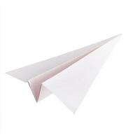 Paper airplane ready for flight in a bright, simple setting during a sunny afternoon photo