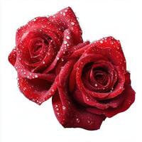 Red roses with dew drops symbolize love and romance for special occasions photo