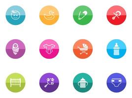 Babies icons in color circles illustration vector