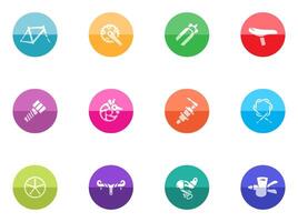 Bicycle part icons in color circles illustration vector