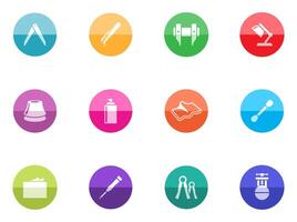 Camera repair tool icons in color circles illustration vector