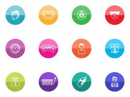 Casino icons in color circles illustration vector