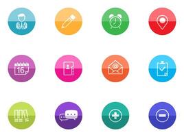 collaboration icon in color circles illustrations vector