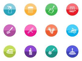 Cleaning tool icon in color circles illustration vector