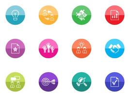 Management icon in color circles illustration vector