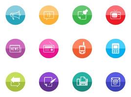 Communication icon in color circles illustration vector