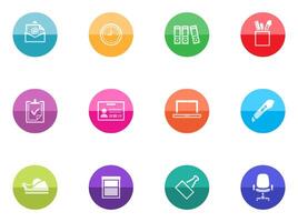 Office icon in color circles illustration vector