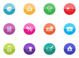 Finance icon in color circles illustration vector