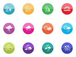 More weather icon in color circles illustration vector