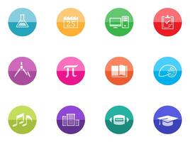 More school icon in color circles illustration vector