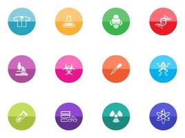 Science icons in color circles illustration vector