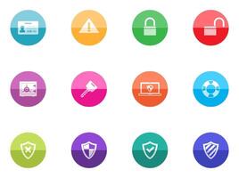 Security icon in color circles illustration vector