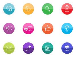 Social network icon in color circles illustration vector