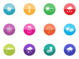 Weather icon in color circles illustration vector