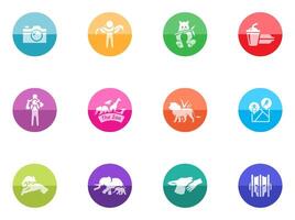 Zoo icons in color circles illustration vector