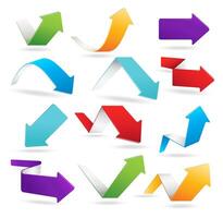 arrows in 6 different colors illustration vector