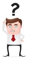 A businessman with question mark on his head illustration vector