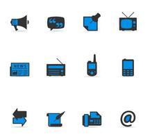 two colors communication icons vector