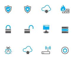 Computer network icon in duo tone color illustrations vector