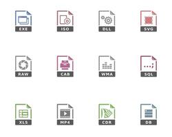 two colors file format icon vector