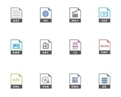 File format icon in two color illustration vector