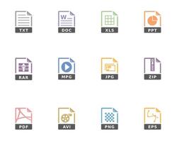 duo tone colors file formats icon set vector