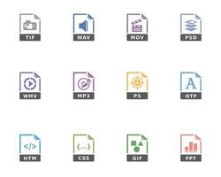 File format icon in duo tone color illustration vector