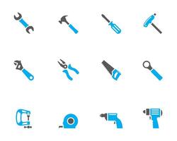 Hand tools icon in duo tone color illustration vector