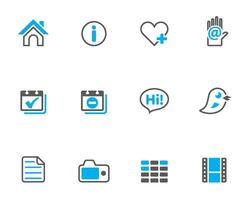 Personal website and portfolio icons in duo tone illustration vector