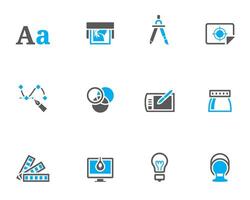 Printing and graphic design icon in duo tone color illustration vector