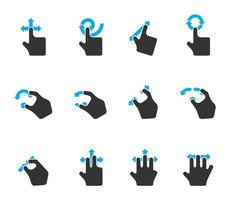 Trackpad gestures in duo tone color illustrations vector