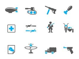 World War icons in duo tone colors illustration vector