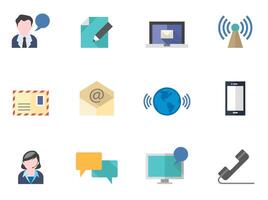 Communication icon in flat color illustrations vector