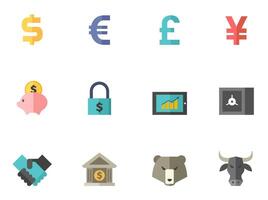 Finance icon in flat color illustration vector