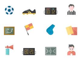 Soccer related icon in flat color illustration vector