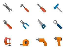 Hand tools icon in flat color illustration vector
