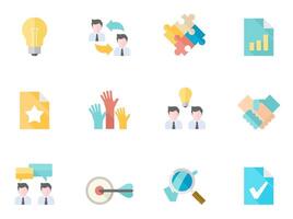 Management icon in flat color illustration vector
