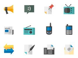 Communication icon in flat color illustration vector