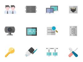 Computer network icon in flat color illustration vector