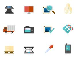 Printing and design icon in flat color illustration vector