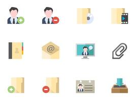 Group collaboration icon in flat color illustration vector